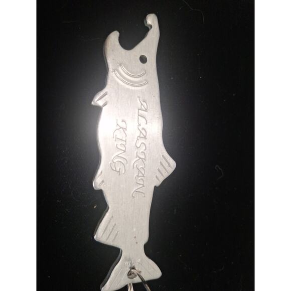 Alaskan King Salmon Fish Bottle Opener Keychain – Made in USA Souvenir - Picture 1 of 4